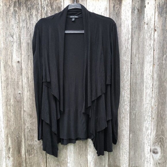 cha cha vente Sweaters - Cha Cha Vente Black Lightweight Long Sleeve Tiered Cardigan Small